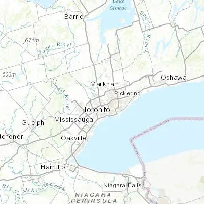 Map showing location of Glenfield-Jane Heights (43.745640, -79.513470)
