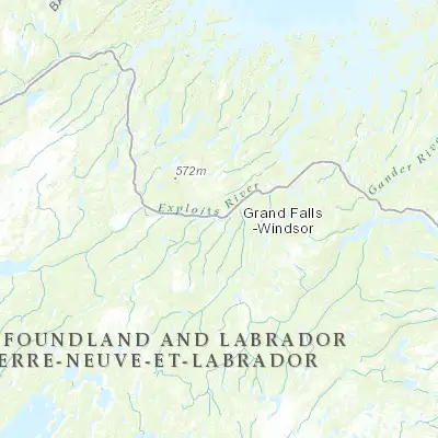 Map showing location of Grand Falls-Windsor (48.933240, -55.664920)