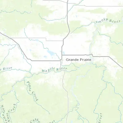 Map showing location of Grande Prairie (55.166670, -118.802710)