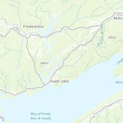 Map showing location of Hampton (45.528760, -65.853540)