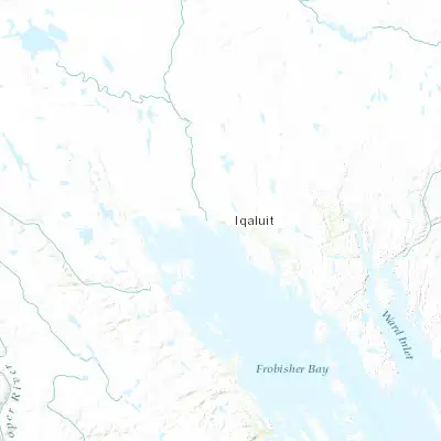 Map showing location of Iqaluit (63.746970, -68.517270)
