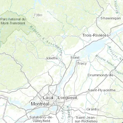 Map showing location of Joliette (46.016400, -73.423600)