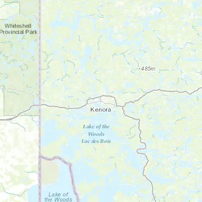 Map showing location of Kenora (49.767410, -94.489850)