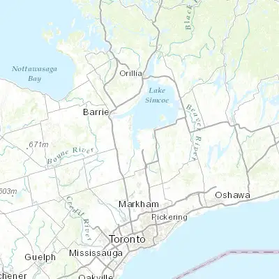 Map showing location of Keswick (44.250110, -79.466320)