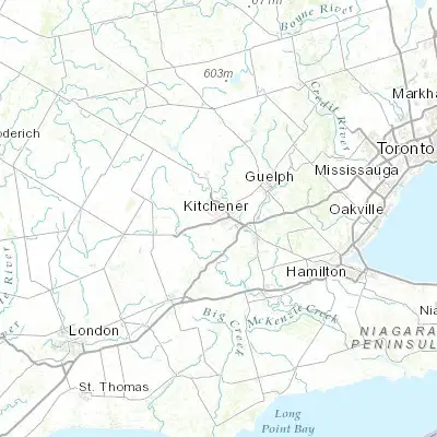 Map showing location of Kitchener (43.425370, -80.511200)