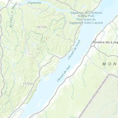 Map showing location of La Malbaie (47.654000, -70.152680)