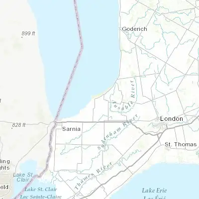 Map showing location of Lambton Shores (43.166780, -81.933090)