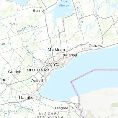 Map showing location of Lansing-Westgate (43.754270, -79.424750)