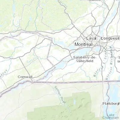 Map showing location of Les Coteaux (45.283380, -74.232540)