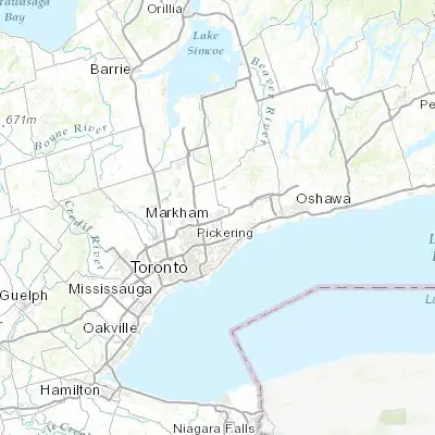 Map showing location of Markham (43.866820, -79.266300)