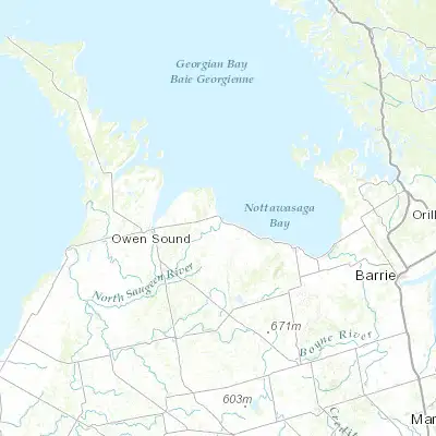 Map showing location of Meaford (44.607250, -80.610810)