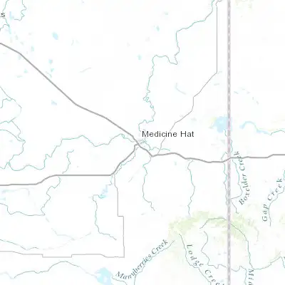 Map showing location of Medicine Hat (50.039280, -110.676610)