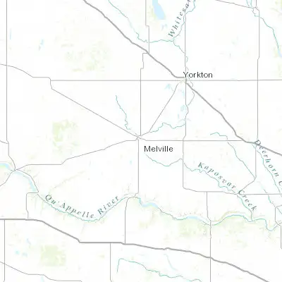 Map showing location of Melville (50.916710, -102.800990)