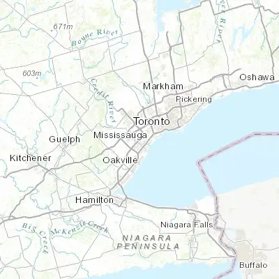 Map showing location of Mississauga (43.578900, -79.658300)
