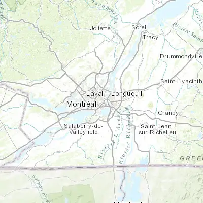 Map showing location of Montréal (45.508840, -73.587810)