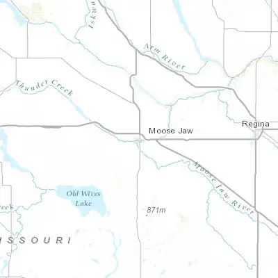 Map showing location of Moose Jaw (50.400050, -105.534450)