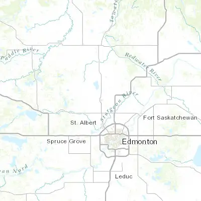 Map showing location of Morinville (53.800140, -113.652030)