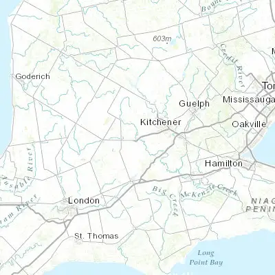 Map showing location of New Hamburg (43.383390, -80.699700)
