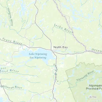 Map showing location of North Bay (46.316800, -79.466330)