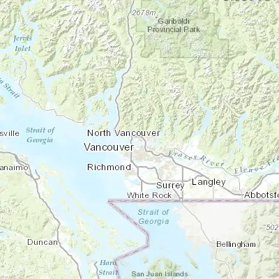 Map showing location of North Vancouver (49.316360, -123.069340)