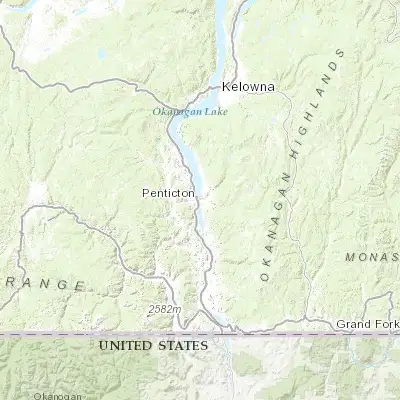 Map showing location of Penticton (49.480620, -119.585840)