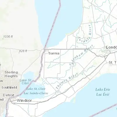 Map showing location of Petrolia (42.866780, -82.149810)
