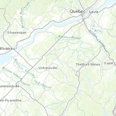 Map showing location of Plessisville (46.218560, -71.762010)