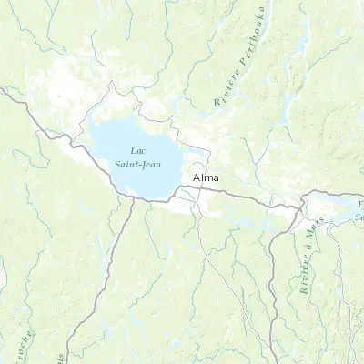 Map showing location of Pointe-du-Lac (48.500090, -71.782410)