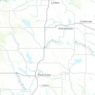 Map showing location of Ponoka (52.676800, -113.581470)