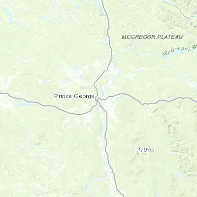 Map showing location of Prince George (53.916600, -122.753010)