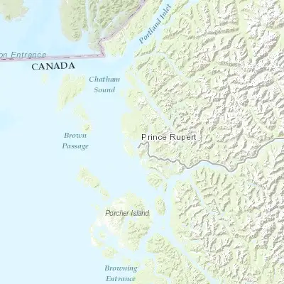 Map showing location of Prince Rupert (54.315070, -130.320980)