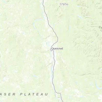 Map showing location of Quesnel (52.978420, -122.493100)