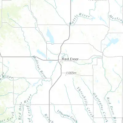 Map showing location of Red Deer (52.266820, -113.802000)
