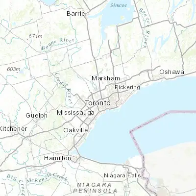 Map showing location of Rexdale-Kipling (43.723730, -79.566230)