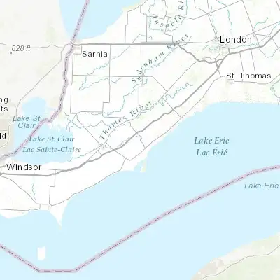 Map showing location of Ridgetown (42.435360, -81.887330)