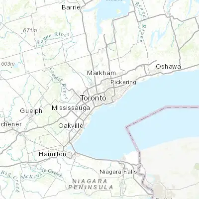 Map showing location of Rockcliffe-Smythe (43.674790, -79.494420)