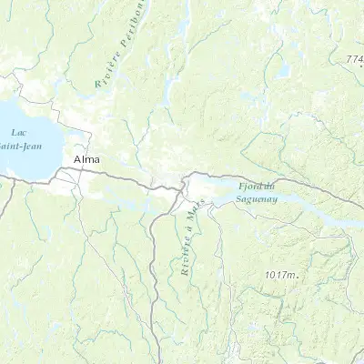 Map showing location of Saguenay (48.416750, -71.065730)