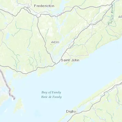 Map showing location of Saint John (45.270760, -66.056160)