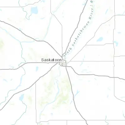 Map showing location of Saskatoon (52.132380, -106.668920)