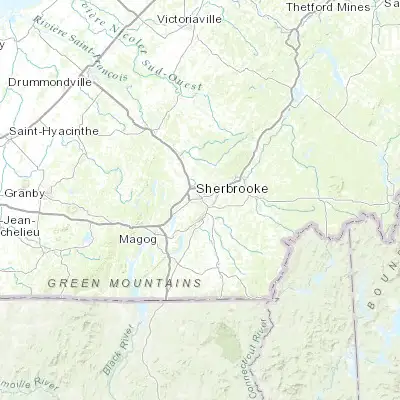 Map showing location of Sherbrooke (45.400080, -71.899080)