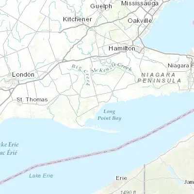 Map showing location of Simcoe (42.833400, -80.299670)