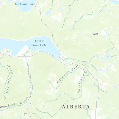 Map showing location of Slave Lake (55.283440, -114.768960)