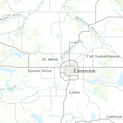 Map showing location of St. Albert (53.633440, -113.635330)