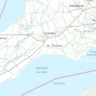 Map showing location of St. Thomas (42.773610, -81.180380)