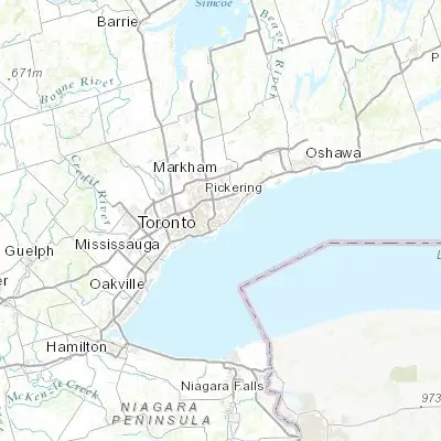 Map showing location of Taylor-Massey (43.695000, -79.295900)