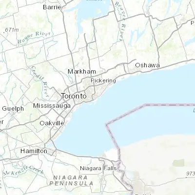 Map showing location of The Beaches (43.673720, -79.295390)
