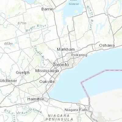 Map showing location of Thistletown-Beaumond Heights (43.737990, -79.563490)