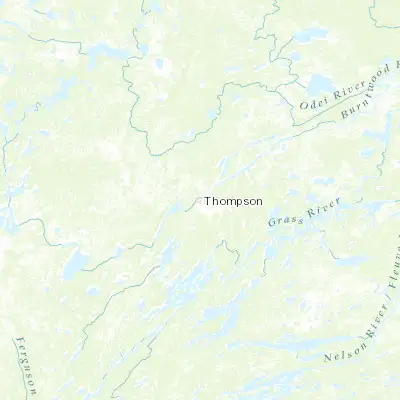 Map showing location of Thompson (55.743500, -97.855790)