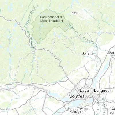 Map showing location of Val-Morin (46.000080, -74.182510)