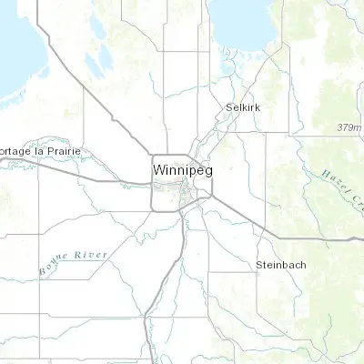 Map showing location of Winnipeg (49.884400, -97.147040)